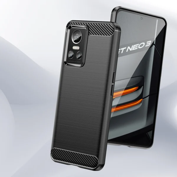 Carbon Case Flexible cover for Realme GT Neo 3 blackeng