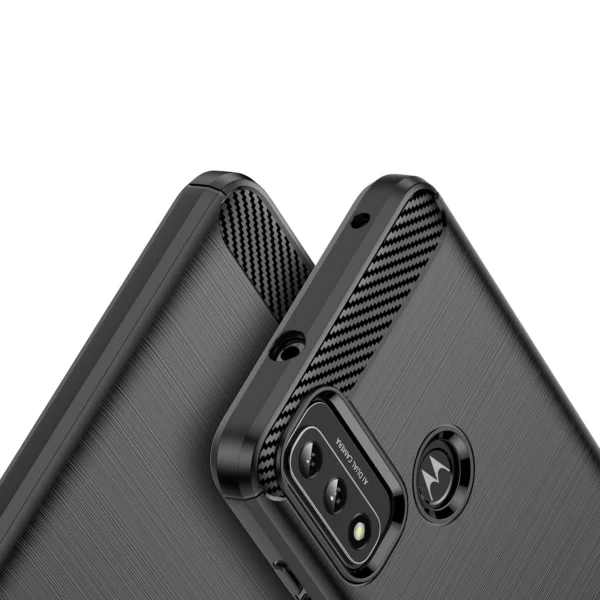 Carbon Case Flexible Cover Sleeve Motorola Moto G Play 2022 blackeng