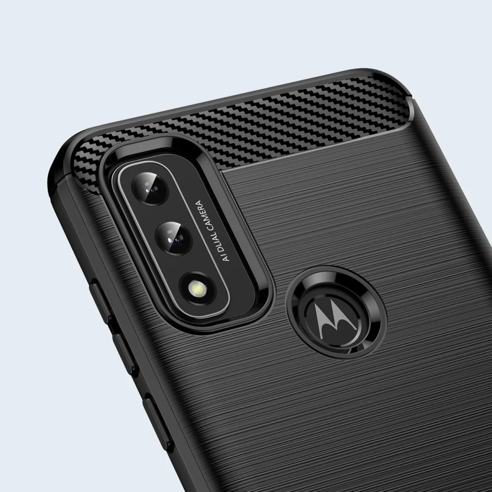 95456_6 Carbon Case Flexible Cover Sleeve Motorola Moto G Play 2022 blackeng