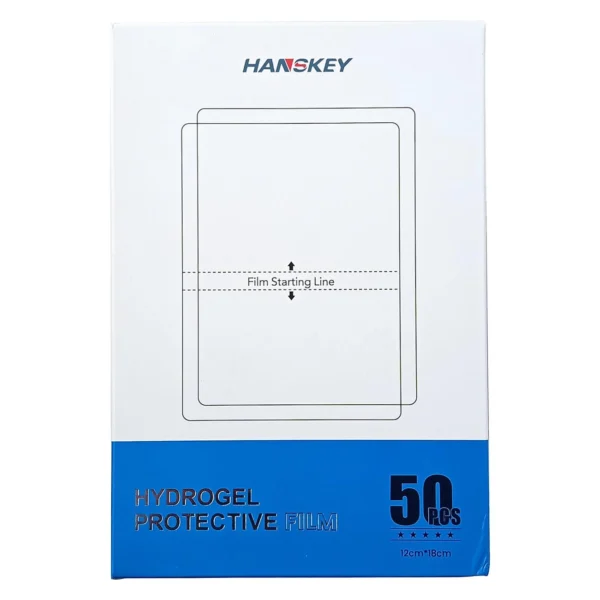 50 pcs. Hydrogel, antibacterial, self-healing foil for cutting with a plotter (18cm x 12cm)eng