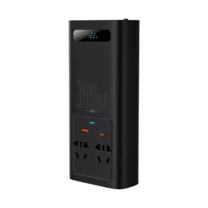 Baseus IGBT Car Inverter Inverter 300W 220V (CN / EU Plug) Black (CGNB010101)eng