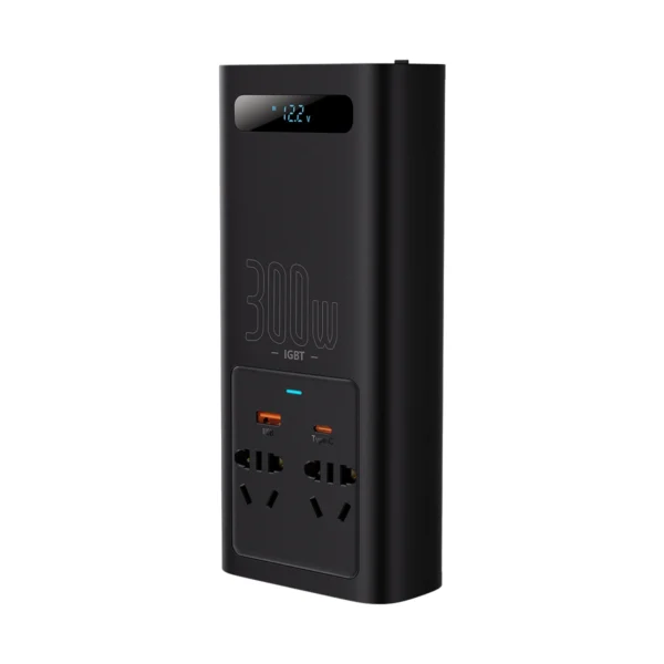 Baseus IGBT Car Inverter Inverter 300W 220V (CN / EU Plug) Black (CGNB010101)eng