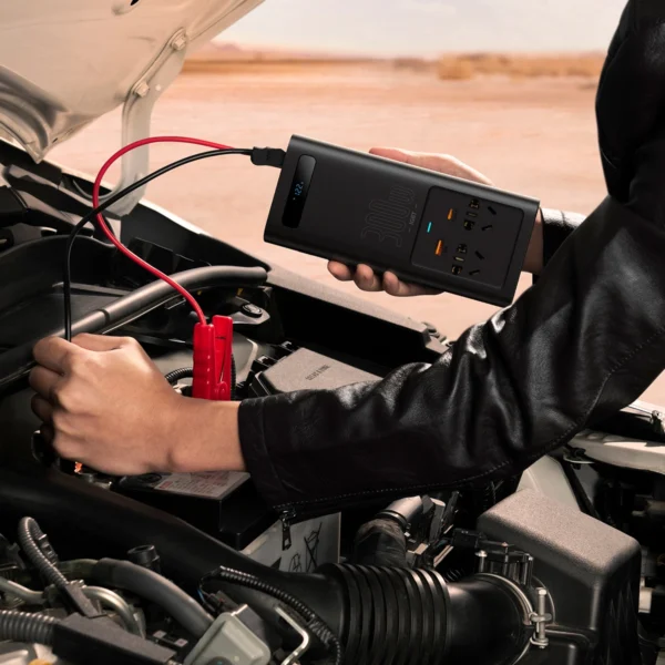 Baseus IGBT Car Inverter Inverter 300W 220V (CN / EU Plug) Black (CGNB010101)eng