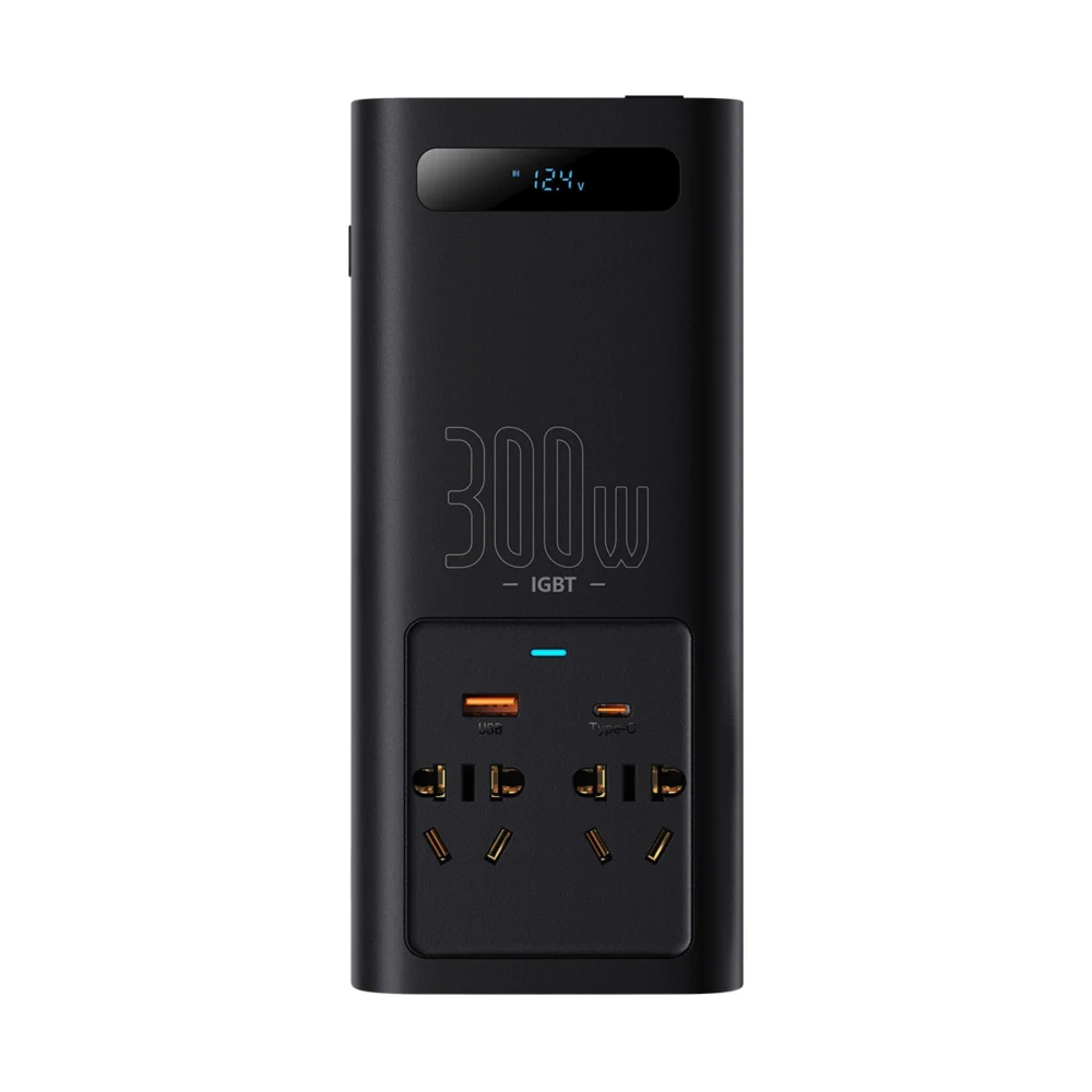 Baseus IGBT Car Inverter Inverter 300W 220V (CN / EU Plug) Black (CGNB010101)eng