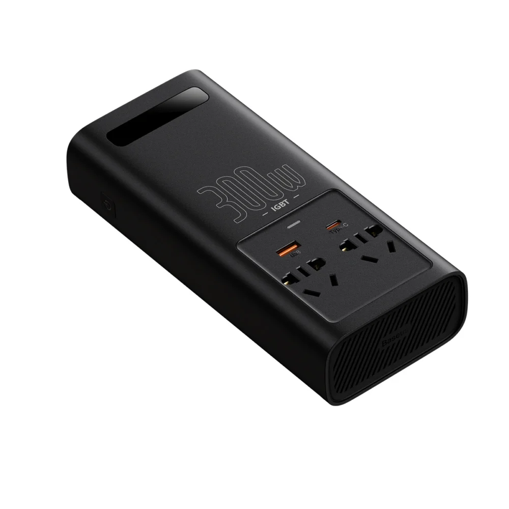 Baseus IGBT Car Inverter Inverter 300W 220V (CN / EU Plug) Black (CGNB010101)eng