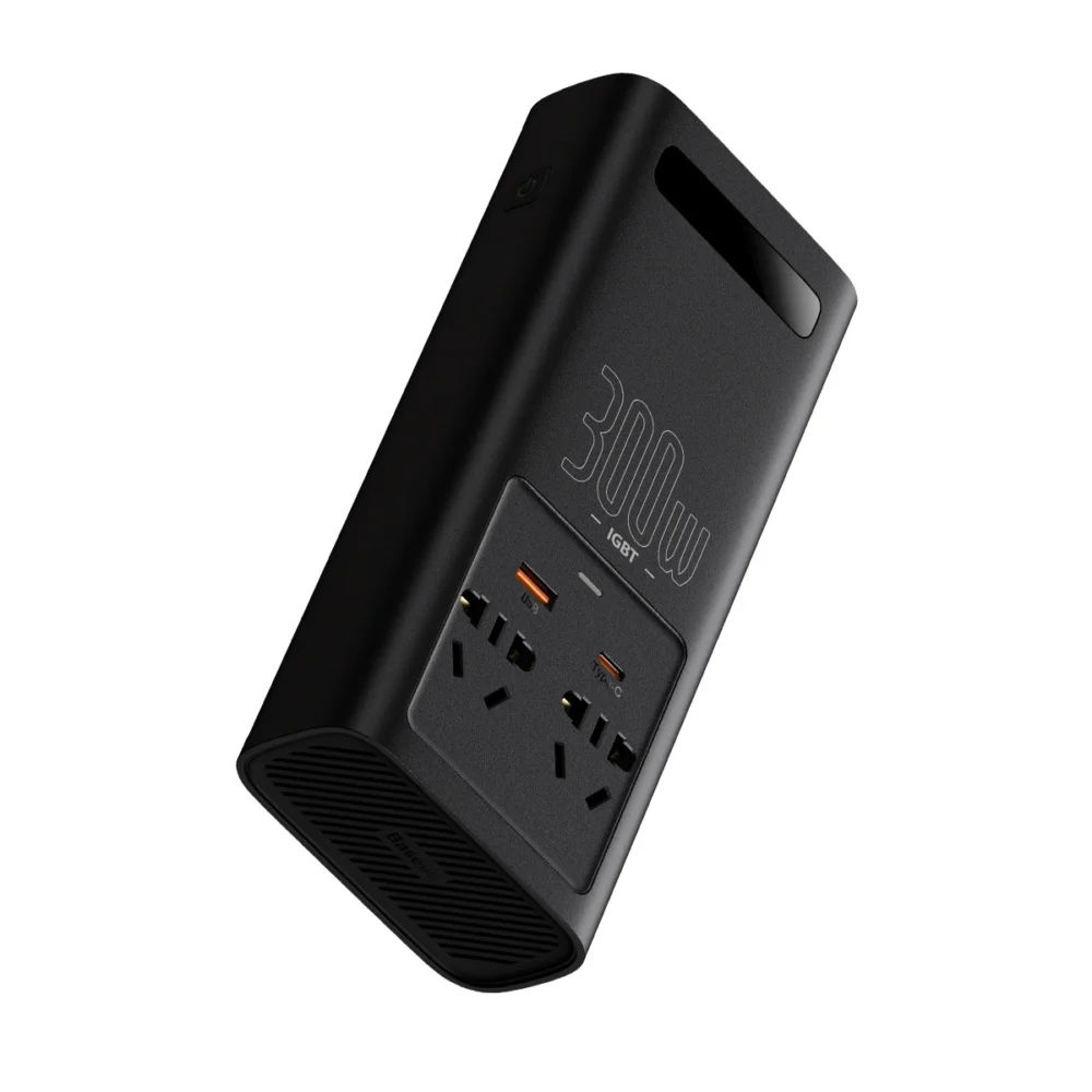Baseus IGBT Car Inverter Inverter 300W 220V (CN / EU Plug) Black (CGNB010101)eng