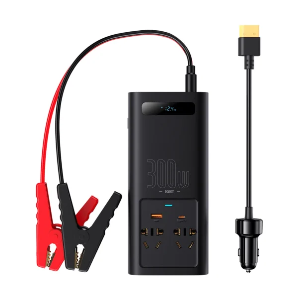 Baseus IGBT Car Inverter Inverter 300W 220V (CN / EU Plug) Black (CGNB010101)eng