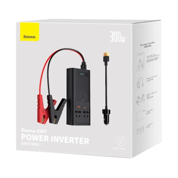 Baseus IGBT Car Inverter Inverter 300W 220V (CN / EU Plug) Black (CGNB010101)eng