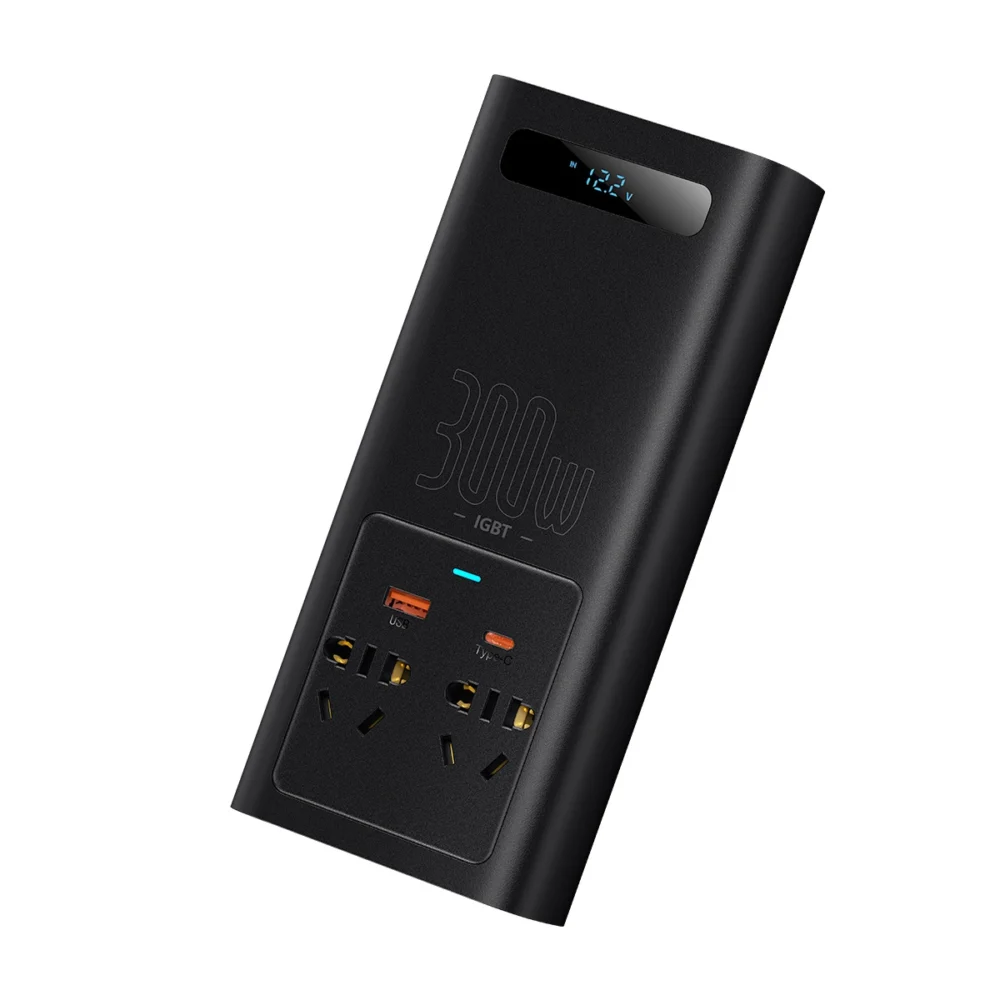 Baseus IGBT Car Inverter Inverter 300W 220V (CN / EU Plug) Black (CGNB010101)eng