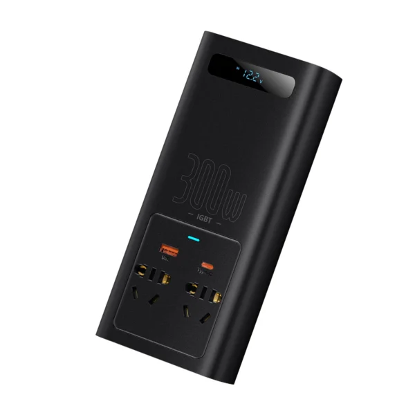 Baseus IGBT Car Inverter Inverter 300W 220V (CN / EU Plug) Black (CGNB010101)eng