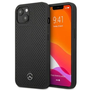 Mercedes MEHCP13MDELBK iPhone 13 6,1" czarny/black hardcase Leather Perforatedeng