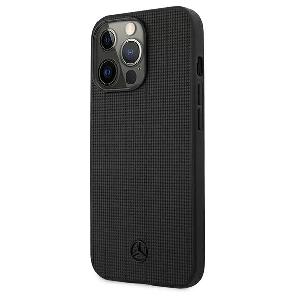 Mercedes MEHCP13LMBLBK iPhone 13 Pro / 13 6,1" czarny/black hardcase Leather Meshed Metal Logoeng