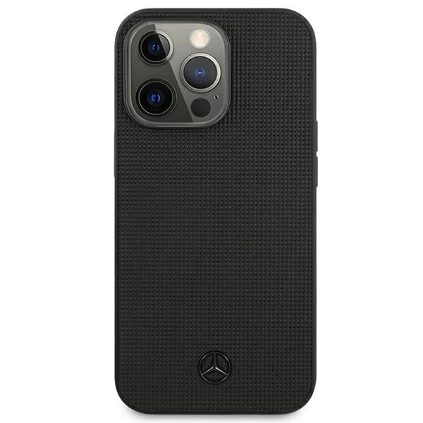 Mercedes MEHCP13LMBLBK iPhone 13 Pro / 13 6,1" czarny/black hardcase Leather Meshed Metal Logoeng
