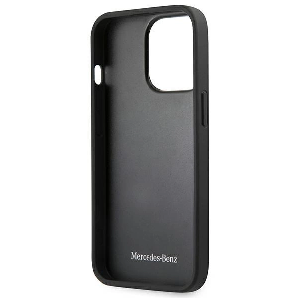 Mercedes MEHCP13LMBLBK iPhone 13 Pro / 13 6,1" czarny/black hardcase Leather Meshed Metal Logoeng