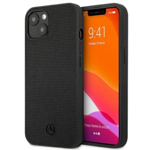 Mercedes MEHCP13MMBLBK iPhone 13 6,1" czarny/black hardcase Leather Meshed Metal Logoeng