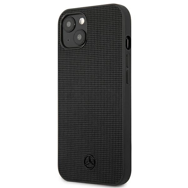 Mercedes MEHCP13MMBLBK iPhone 13 6,1" czarny/black hardcase Leather Meshed Metal Logoeng