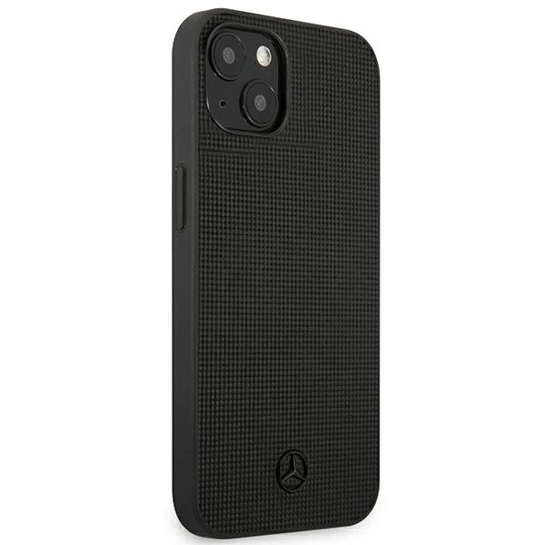 Mercedes MEHCP13MMBLBK iPhone 13 6,1" czarny/black hardcase Leather Meshed Metal Logoeng