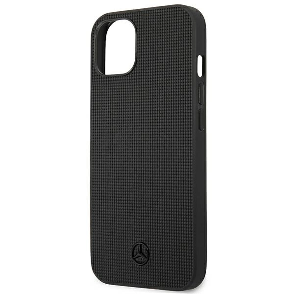 Mercedes MEHCP13MMBLBK iPhone 13 6,1" czarny/black hardcase Leather Meshed Metal Logoeng