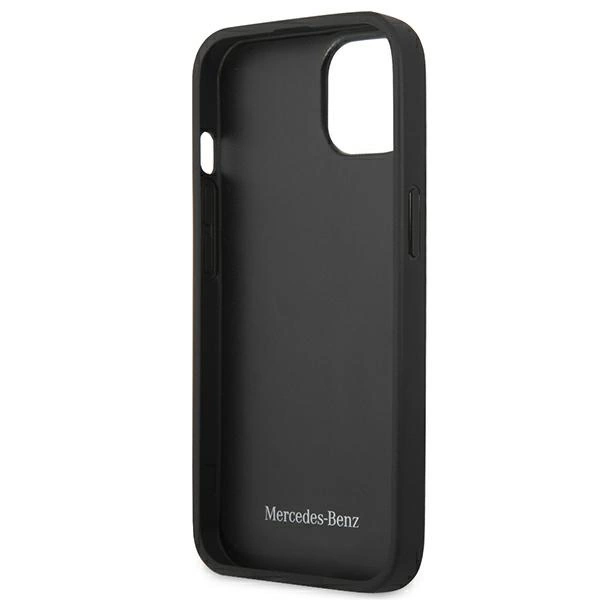Mercedes MEHCP13MMBLBK iPhone 13 6,1" czarny/black hardcase Leather Meshed Metal Logoeng