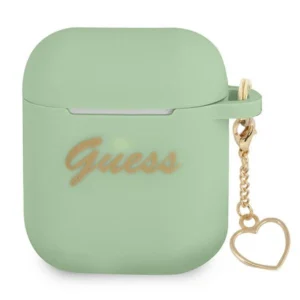 Guess GUA2LSCHSN AirPods cover green/green Silicone Charm Heart Collectioneng