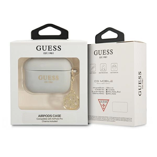 Guess GUAPLSC4EG AirPods Pro cover grey/grey Silicone Charm 4G Collectioneng