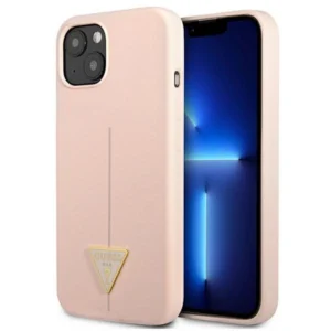 Guess GUHCP13MSLTGP iPhone 13 6.1" pink/pink hardcase Silicone Triangleeng
