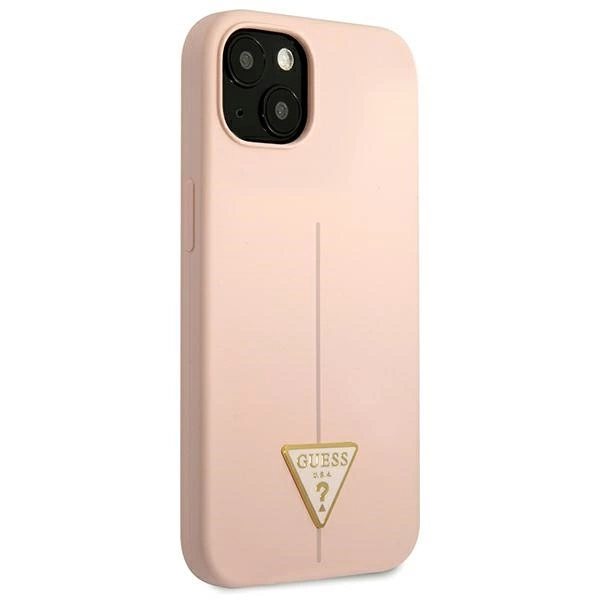 Guess GUHCP13MSLTGP iPhone 13 6.1" pink/pink hardcase Silicone Triangleeng