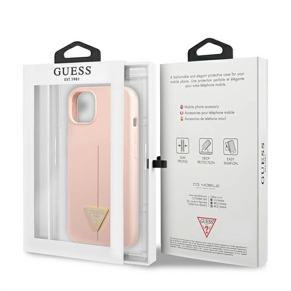 Guess GUHCP13MSLTGP iPhone 13 6.1" pink/pink hardcase Silicone Triangleeng