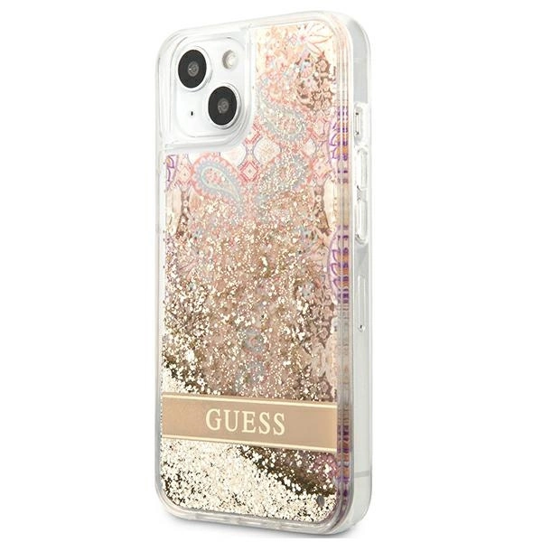 Guess GUHCP13SLFLSD iPhone 13 mini 5.4" gold/gold hardcase Paisley Liquid Glittereng