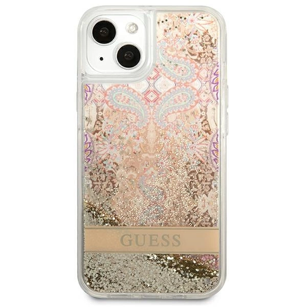 Guess GUHCP13SLFLSD iPhone 13 mini 5.4" gold/gold hardcase Paisley Liquid Glittereng