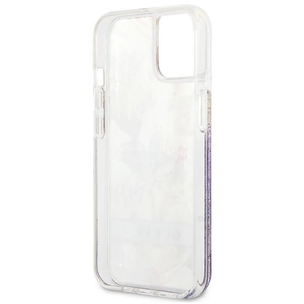 Guess GUHCP13SLFLSU iPhone 13 mini 5.4" purple/purple hardcase Flower Liquid Glittereng