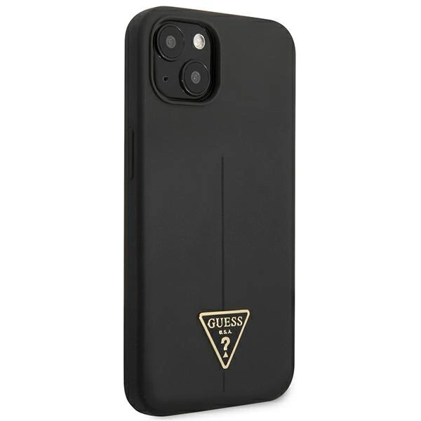 Guess GUHCP13SSLTGK iPhone 13 mini 5.4" black/black hardcase Silicone Triangleeng