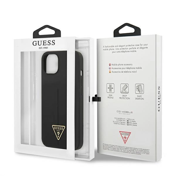 Guess GUHCP13SSLTGK iPhone 13 mini 5.4" black/black hardcase Silicone Triangleeng