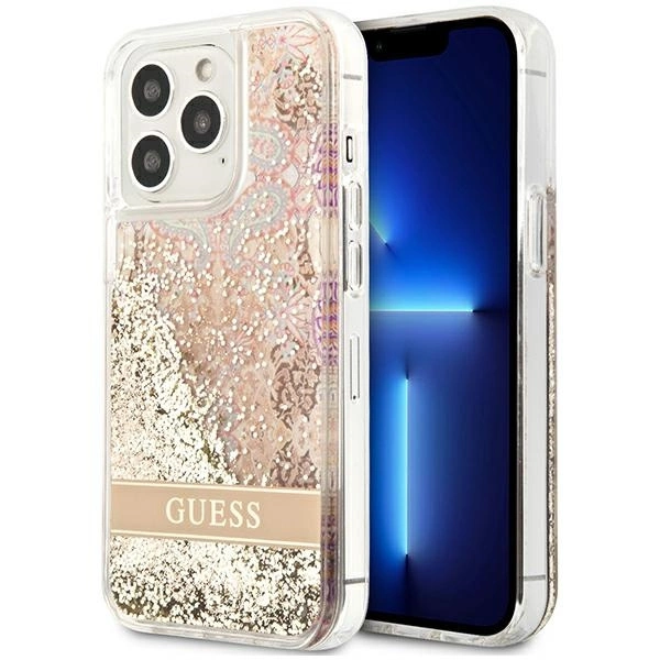 Guess GUHCP13XLFLSD iPhone 13 Pro Max 6,7" złoty/gold hardcase Paisley Liquid Glittereng