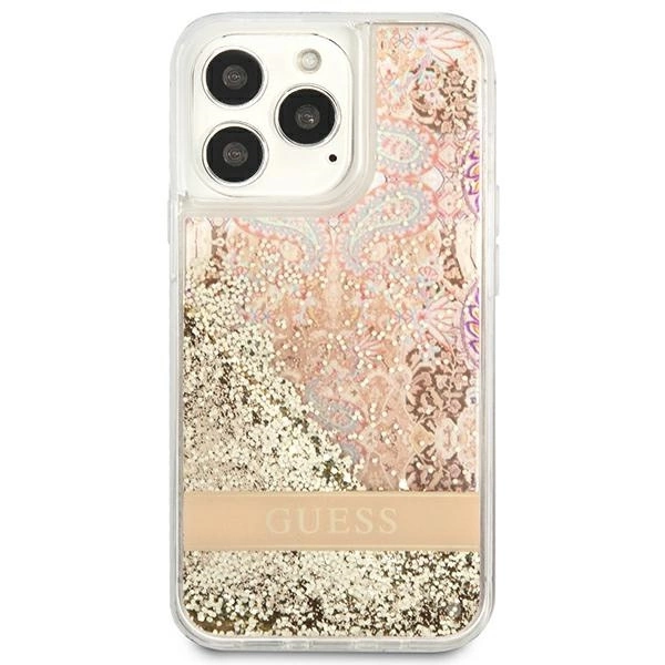 Guess GUHCP13XLFLSD iPhone 13 Pro Max 6,7" złoty/gold hardcase Paisley Liquid Glittereng