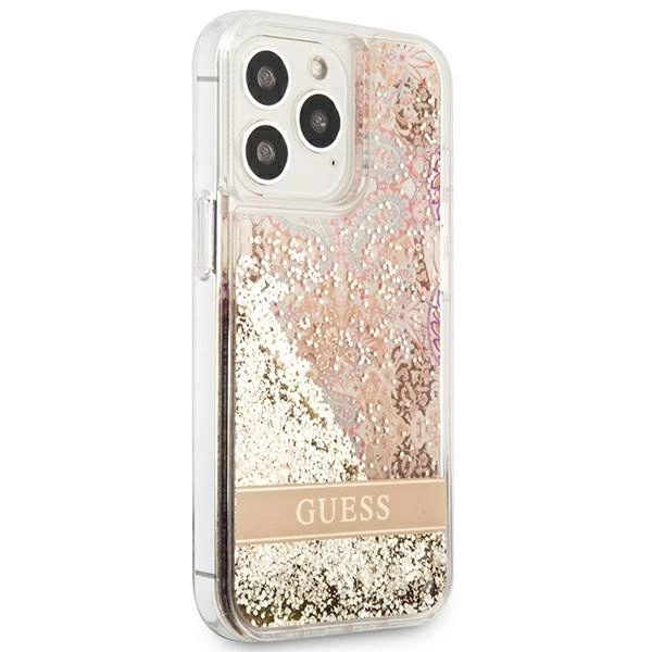 Guess GUHCP13XLFLSD iPhone 13 Pro Max 6,7" złoty/gold hardcase Paisley Liquid Glittereng