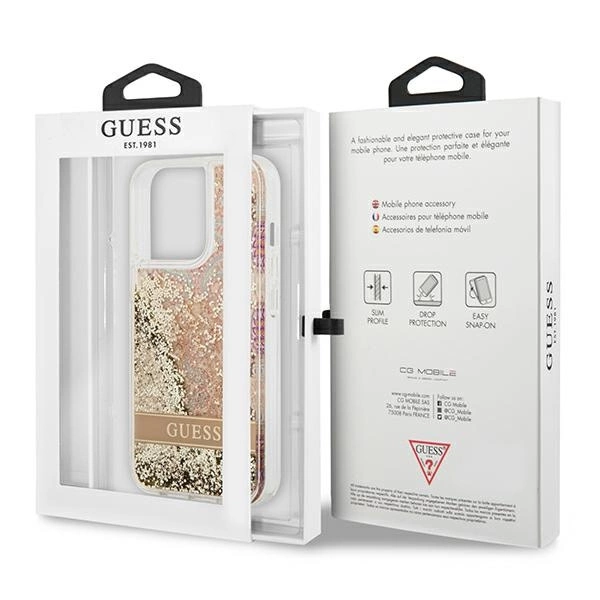 Guess GUHCP13XLFLSD iPhone 13 Pro Max 6,7" złoty/gold hardcase Paisley Liquid Glittereng