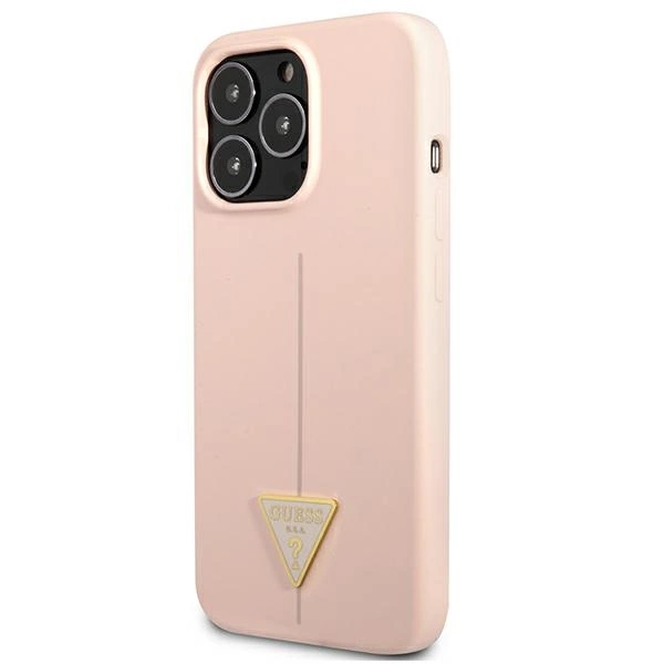 Guess GUHCP13XSLTGP iPhone 13 Pro Max 6.7" pink/pink hardcase Silicone Triangleeng