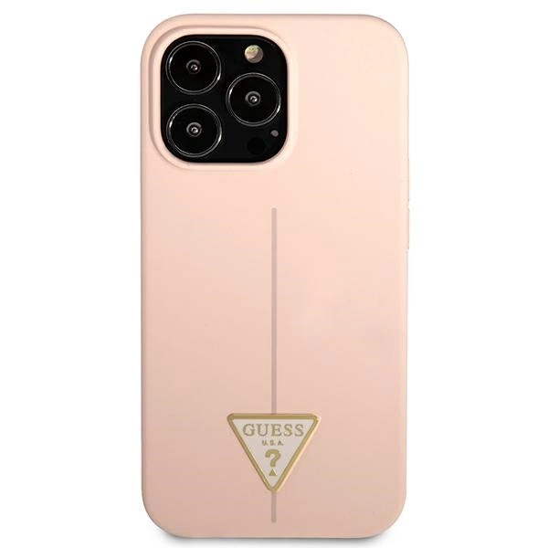 Guess GUHCP13XSLTGP iPhone 13 Pro Max 6.7" pink/pink hardcase Silicone Triangleeng