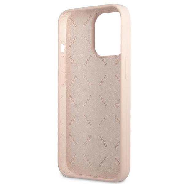 Guess GUHCP13XSLTGP iPhone 13 Pro Max 6.7" pink/pink hardcase Silicone Triangleeng
