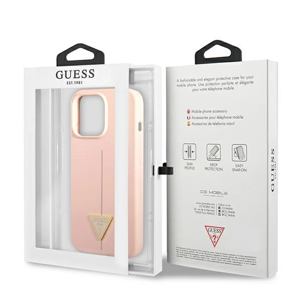 Guess GUHCP13XSLTGP iPhone 13 Pro Max 6.7" pink/pink hardcase Silicone Triangleeng