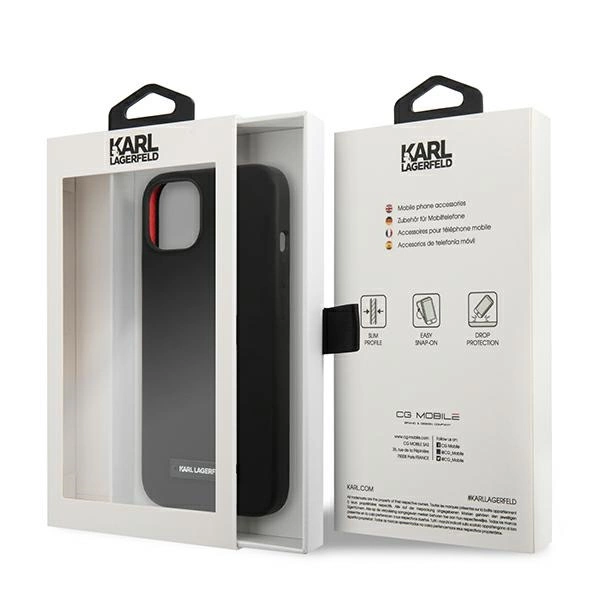 Karl Lagerfeld KLHCP13SSLMP1K iPhone 13 mini 5,4" hardcase czarny/black Silicone Plaqueeng