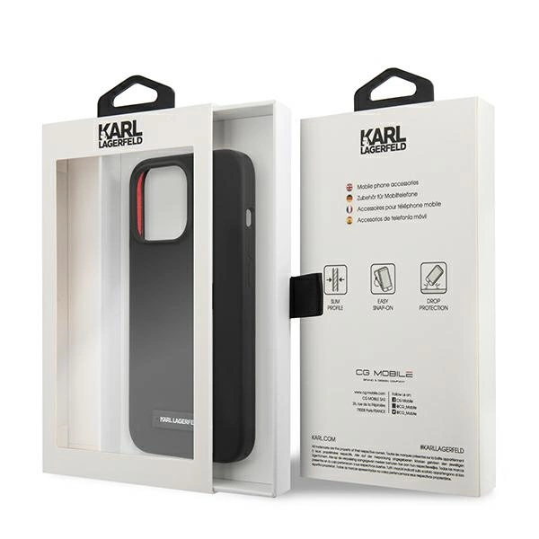 Karl Lagerfeld KLHCP13XSLMP1K iPhone 13 Pro Max 6,7" hardcase czarny/black Silicone Plaqueeng