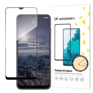 Wozinsky super tough full glue tempered glass full screen with frame case friendly nokia g21 / g11 blackeng