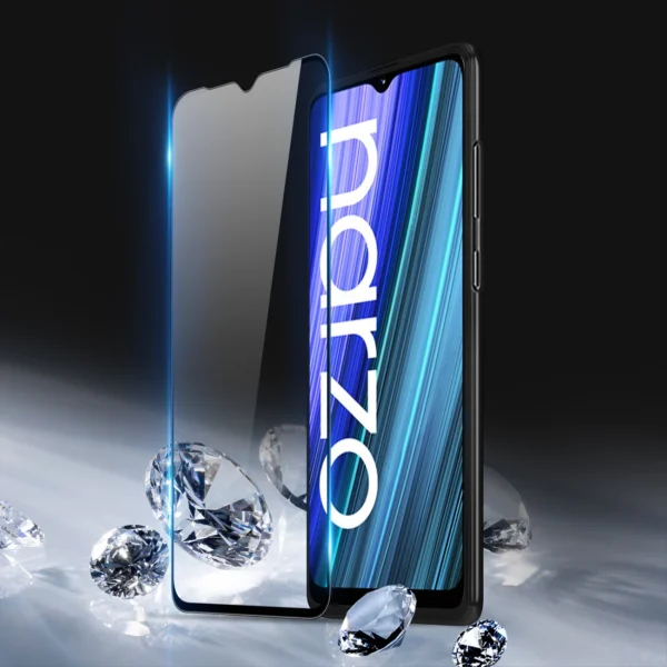 Dux Ducis 9D Tempered Glass 9H Full Screen Tempered Glass with Realme Narzo 50A frame black (case friendly)eng