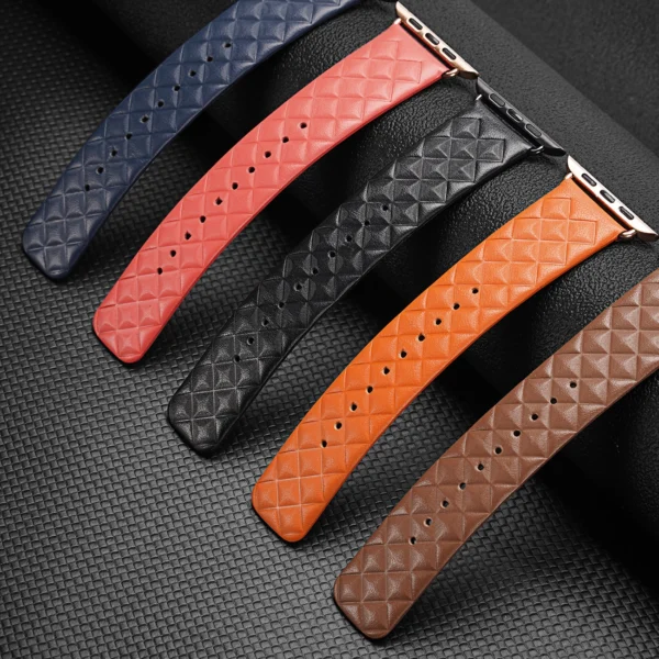 Dux Ducis Strap Leather Watch 7 Band 7/6/5/4/3/2 / SE (45/44 / 42mm) Wristband Bracelet Genuine Leather Bracelet Red (Enland Version)eng