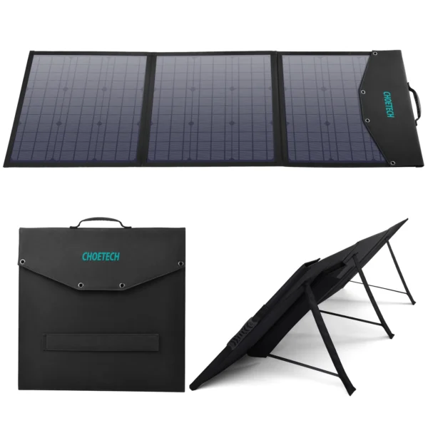 Choetech SC008 solar foldable charger 120W DC / USB-C / 2x USB-A - blackeng