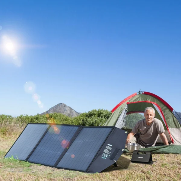 Choetech SC008 solar foldable charger 120W DC / USB-C / 2x USB-A - blackeng