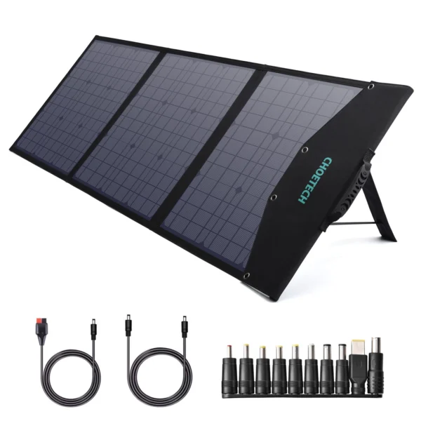 Choetech SC008 solar foldable charger 120W DC / USB-C / 2x USB-A - blackeng