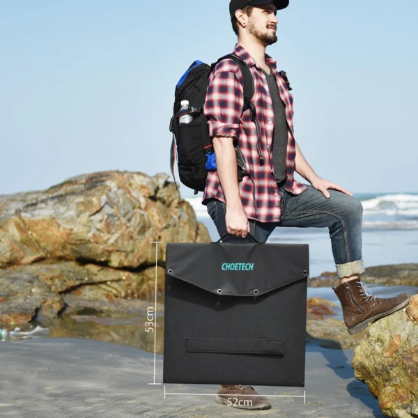 Choetech SC008 solar foldable charger 120W DC / USB-C / 2x USB-A - blackeng